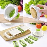 7Pcs Set Durable Multi-use Vegetable Slicer Stainless Steel Cutter Grater Kitchen Gadget Carrot Potato Cutter - waseeh.com