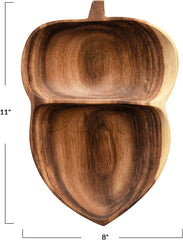 Acorn Leaf Solid Wood Guest Snack Kitchen Serving Tray - waseeh.com