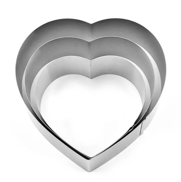 3 Pc Snowflake Circle Heart Shape Thousand Layer Stainless Steel Cake Mould Mousse Circle Cake Decorating Tools - waseeh.com