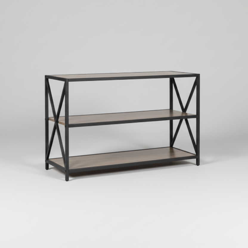 Carbon X-Frame Bookcase Console Organizer Rack Table - waseeh.com