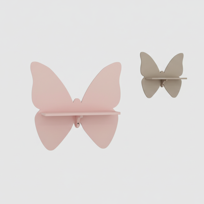 Butterfly Ornament Bedroom Book Organizer Floating Shelve - waseeh.com