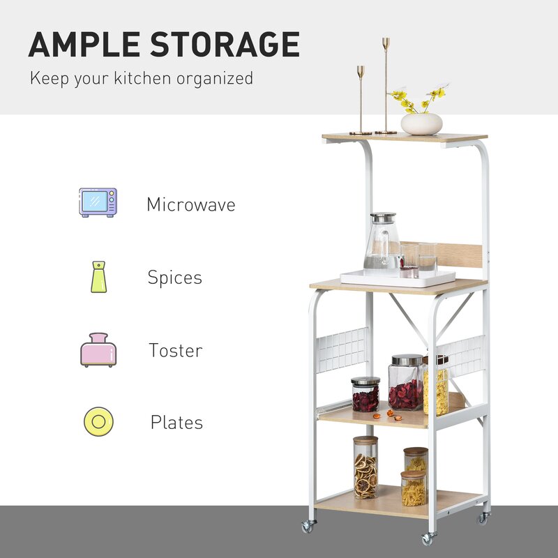 Wallen Baker's Kitchen Organizer Trolley Decor Rack - waseeh.com
