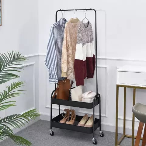 Clothing Hallstand Coat Shoes Organzier Storage Rack Trolley - waseeh.com