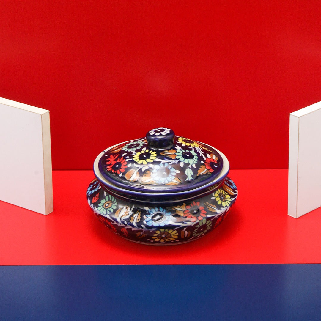 Vintage Multani Handi-Blue pottery - waseeh.com