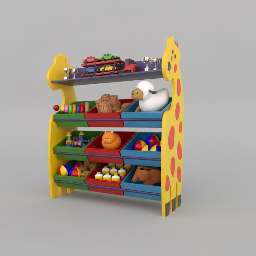 Shady Giraffe Kids Toy Bookcase Organizer Rack - waseeh.com