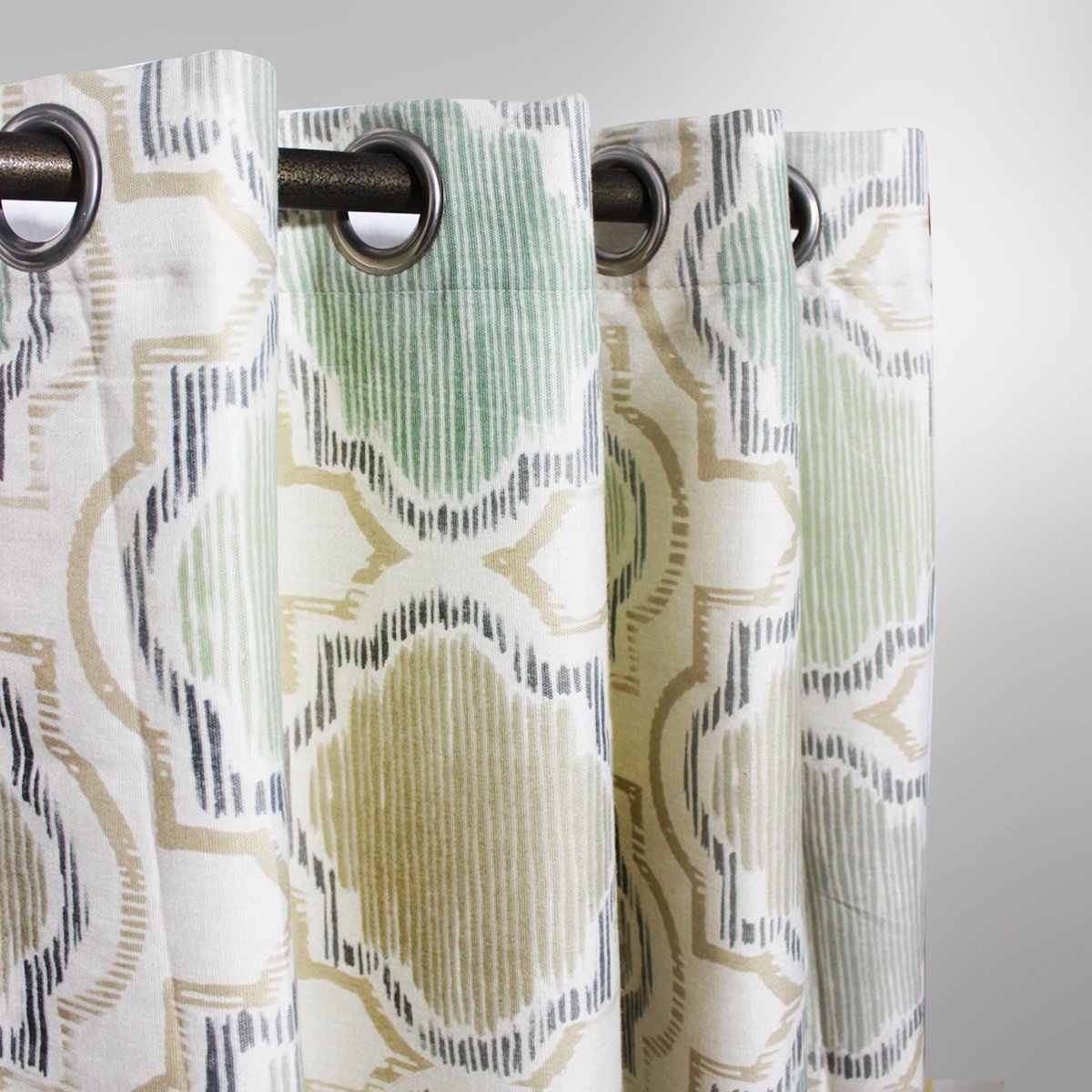 Geometric - curtain with lining - single panel - 50" x 90" - waseeh.com