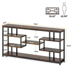 Cyber Narrow Sofa Entryway Table with Open Storage Shelves Console Table