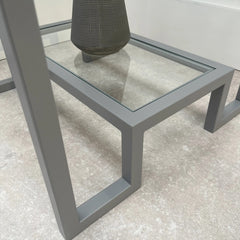 Hudson Glass Table Lounge Living Room Metal Side Table