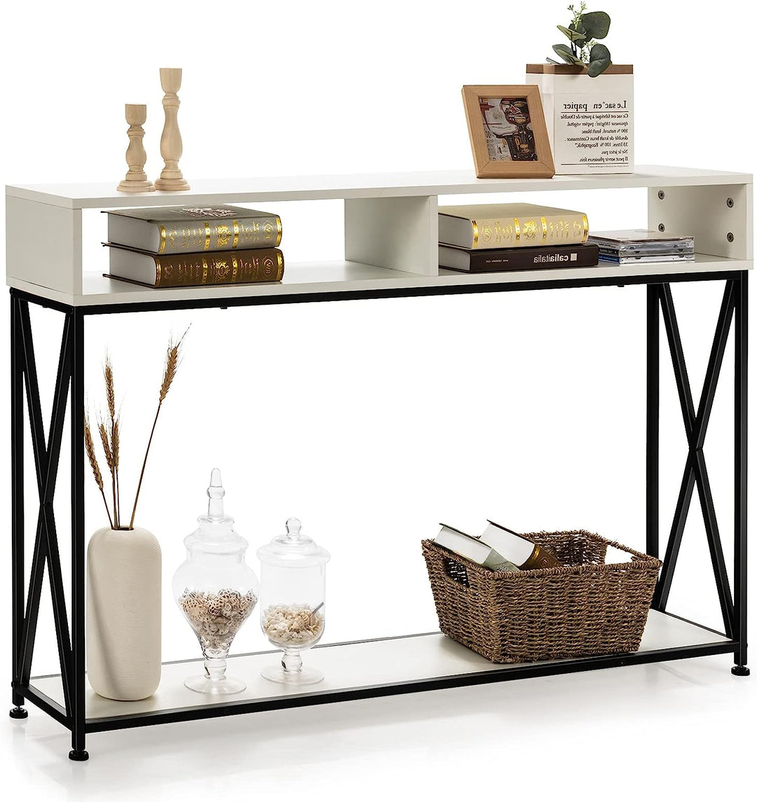3-Tier Console Table Wood Sofa Table with Open Shelf | Furniture | Waseeh Pakistan
