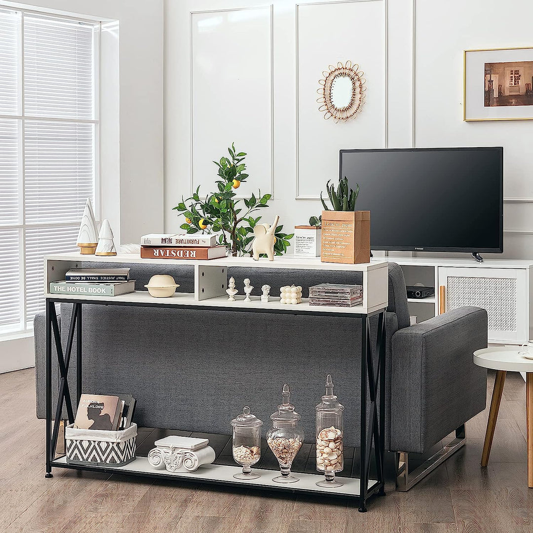 3-Tier Console Table Wood Sofa Table with Open Shelf | Furniture | Waseeh Pakistan