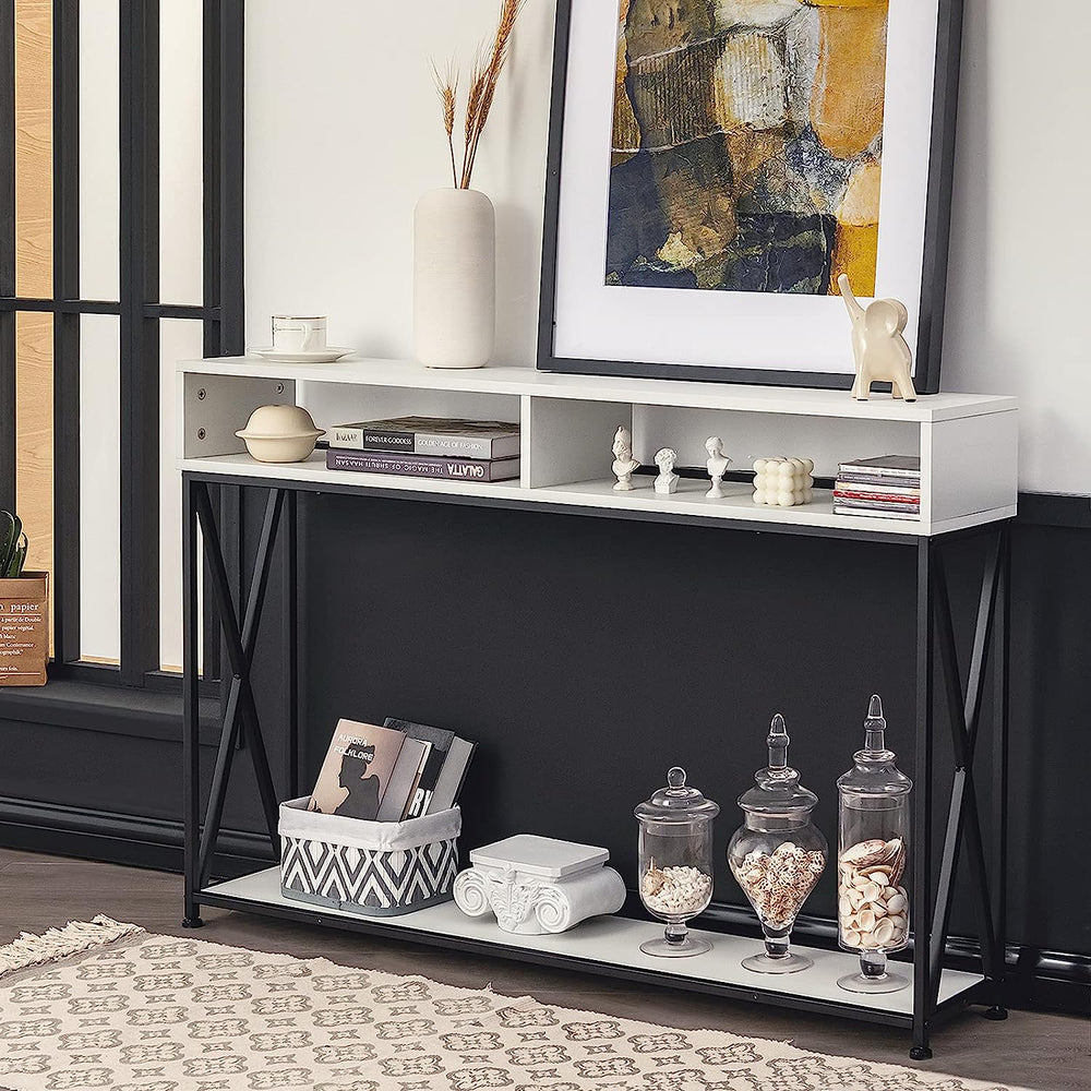 3-Tier Console Table Wood Sofa Table with Open Shelf | Furniture | Waseeh Pakistan