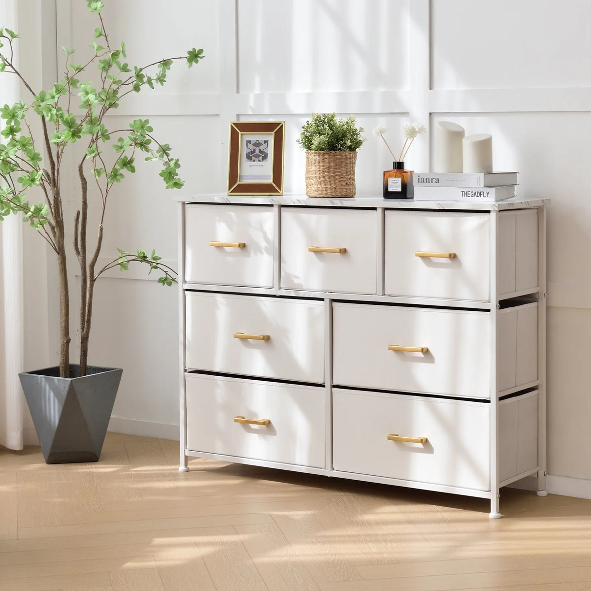 Roofail 7 Drawer Dresser Storage Living Room Hallway Organizer Cabinet Stand