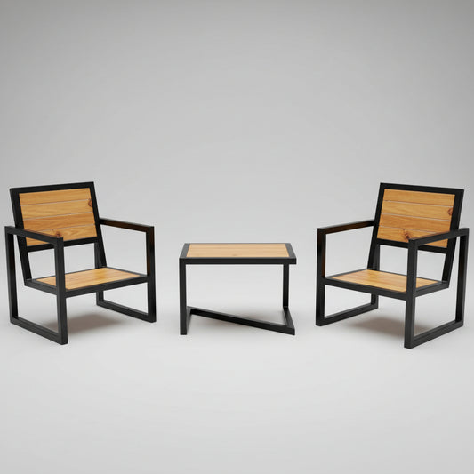 Burnziee Low End Lawn Outdoor Sturdy Chair Table Set (Set of 3) - Only in ISL & LHR