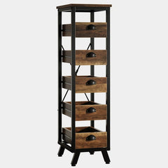Arnatoi Narrow Snack Stand Fruit Basket Wood Fruit And Vegetable Storage Bakers Rack