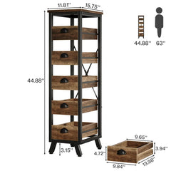Arnatoi Narrow Snack Stand Fruit Basket Wood Fruit And Vegetable Storage Bakers Rack