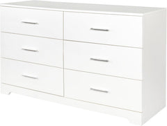 Volo White Drawer Double Dresser Living Room Organizer Cabinet Stand