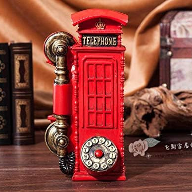 Loozie Vintage Telephone Booth Classic Look Home Decor