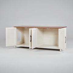 Roveizi Hallway LED TV Cat Space Cabinet Organizer Console Table