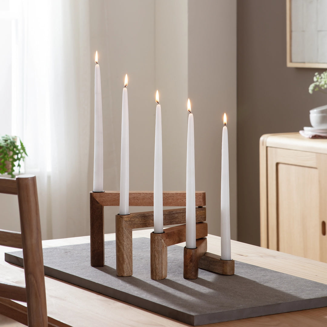 Bitato Wooden Candle Holder Table Stand Decor