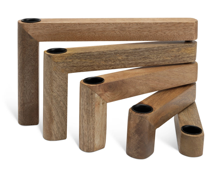 Bitato Wooden Candle Holder Table Stand Decor