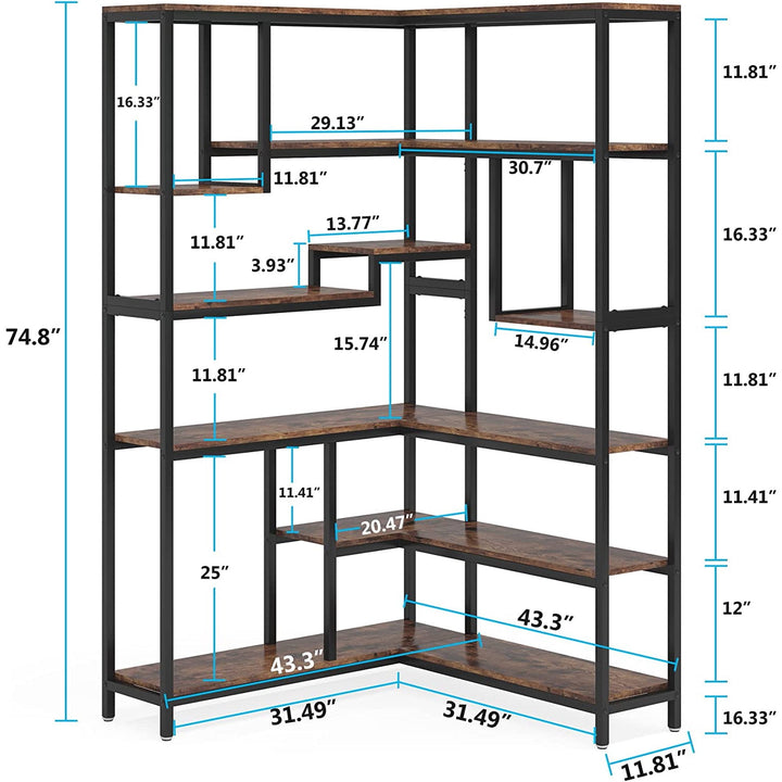 6 Shelf Sandine Corner Bookcase | Furniture | Waseeh Pakistan
