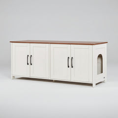 Roveizi Hallway LED TV Cat Space Cabinet Organizer Console Table