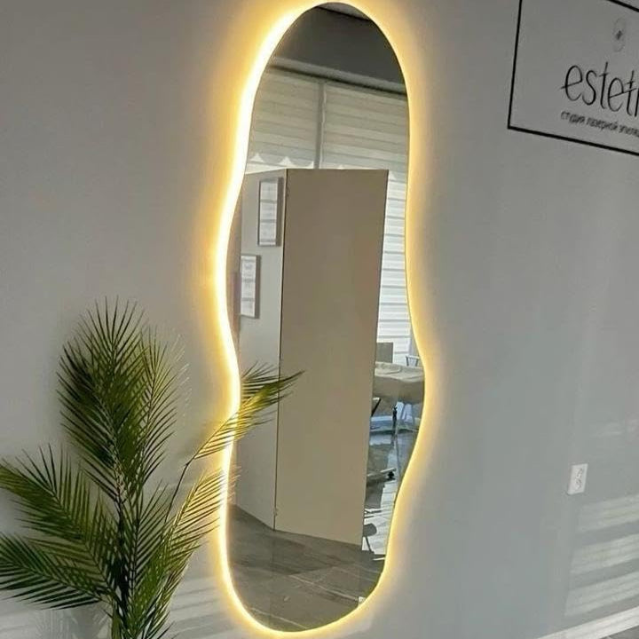 Minzimono LED Wall Hanging Living Lounge Wall Decor Mirror