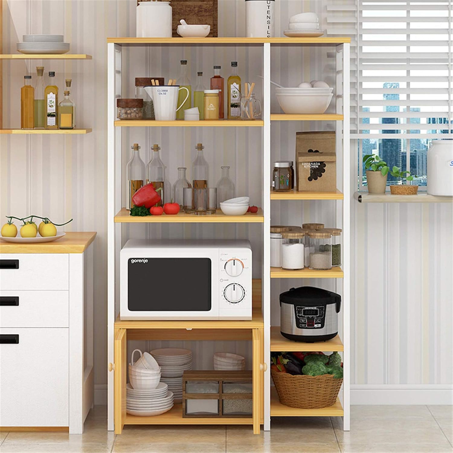 Ered Kitchen Microwave Oven Storage Spice Organizer Bakers Rack