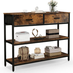 Kotulu Industrial Hallway Entryway Living Room Drawing Media LED Console Table