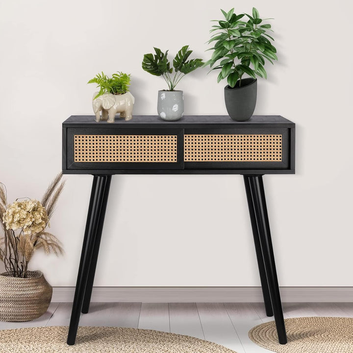 Rattan Entryway Vanity Console Tables