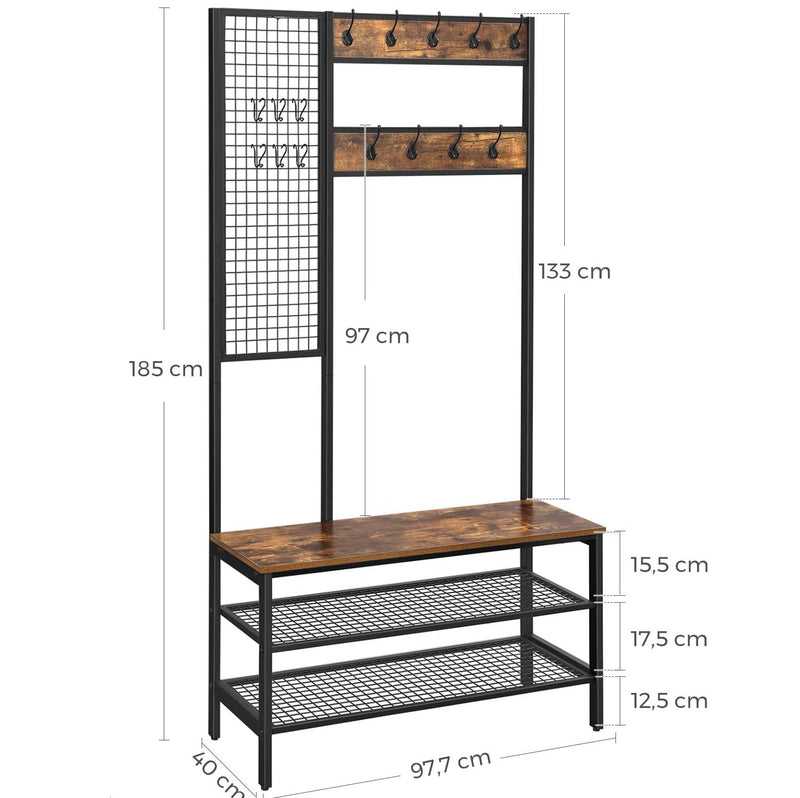 Digte Large Coat Clothes Shoes Storage Hanging Clothes Stand Rack With Grid