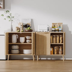 Edart Fluted Cabinet Storage Console Table