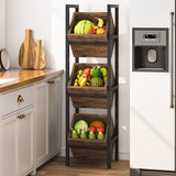 Standing Basket Storage Tower for Kitchen Bathroom Living Room - waseeh.com