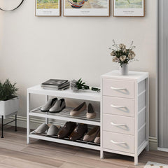 OTICA 3-Tier Drawers Seating Storage Shoe Industrial Entryway Rack