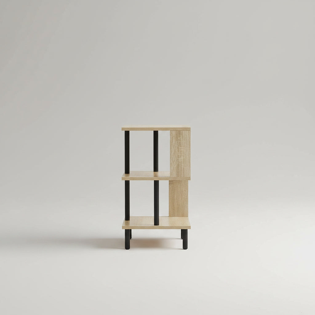 S-Shaped End Table with Storage Shelf - waseeh.com