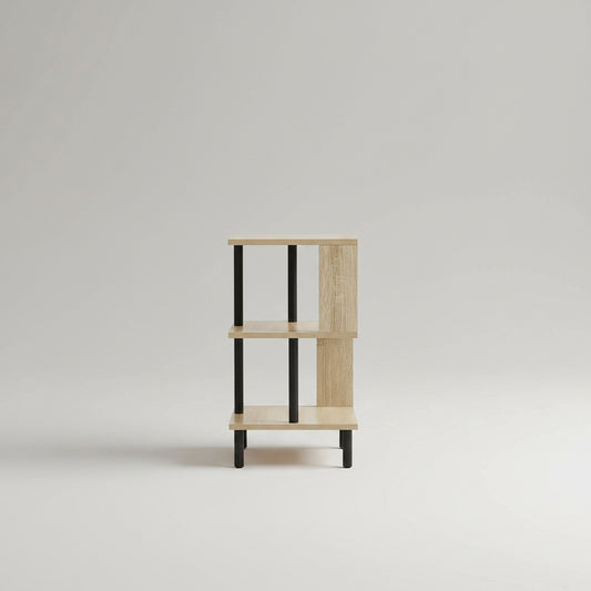 S-Shaped End Table with Storage Shelf - waseeh.com