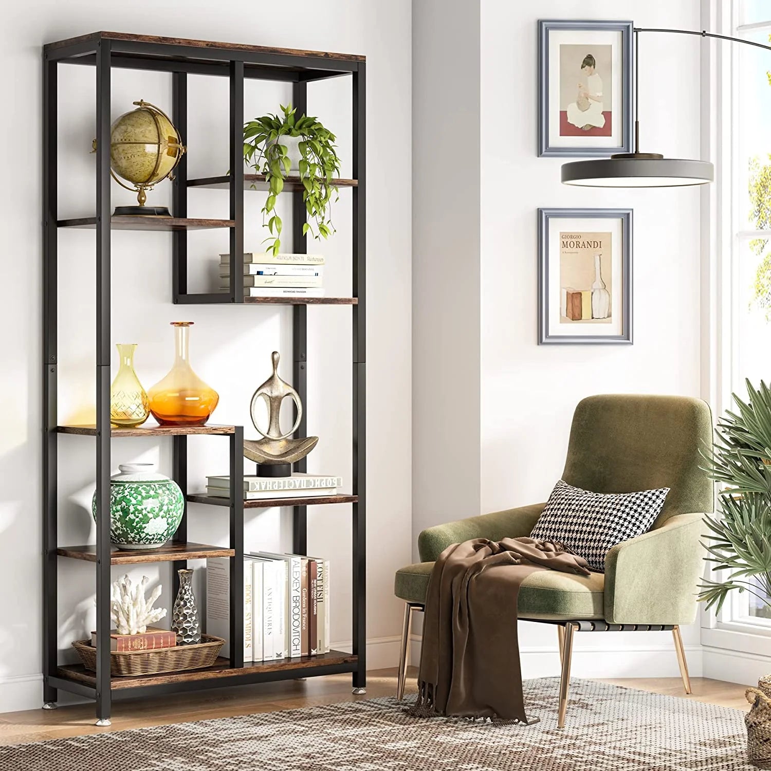 Dearen Living Lounge Bookcase Planter Organizer Rack