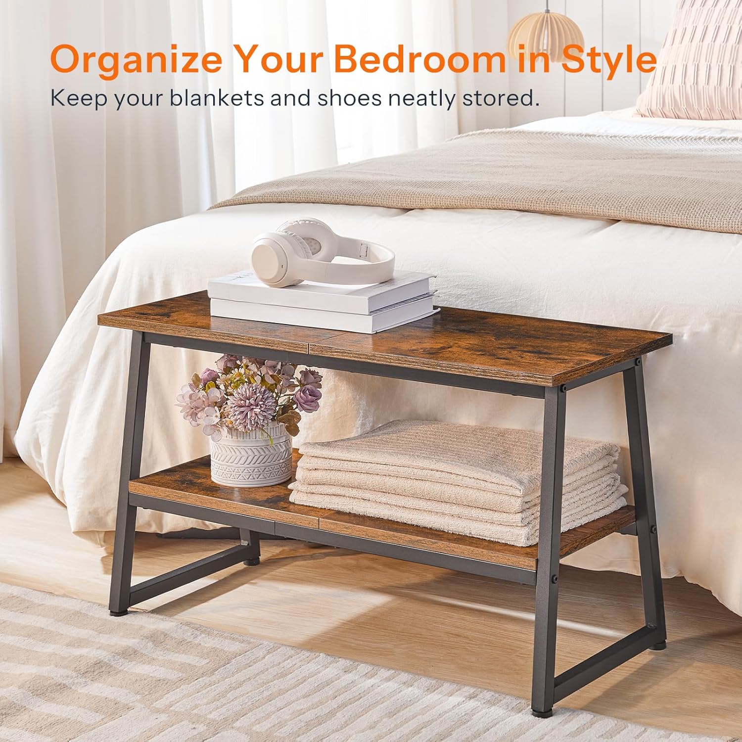 Hoobro Entryway Bench Shoe Storage Rack