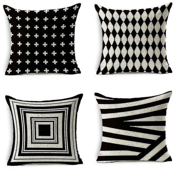 The Zebra Tribe Living Drawing Room Cushion Covers (Set of 4)