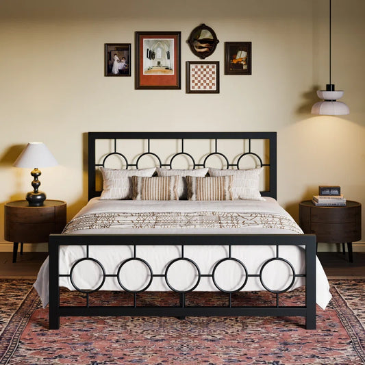 Bloneva All Metal Open-Frame Low Platform Bed