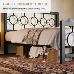Bloneva All Metal Open-Frame Low Platform Bed