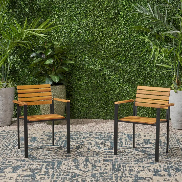 Burl Iron Outdoor Dining Armchair (Set of 2)