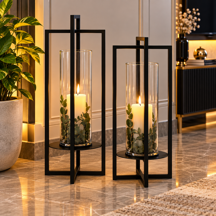 Tiluly Entryway Lounge Wooden Candle Holder Stand