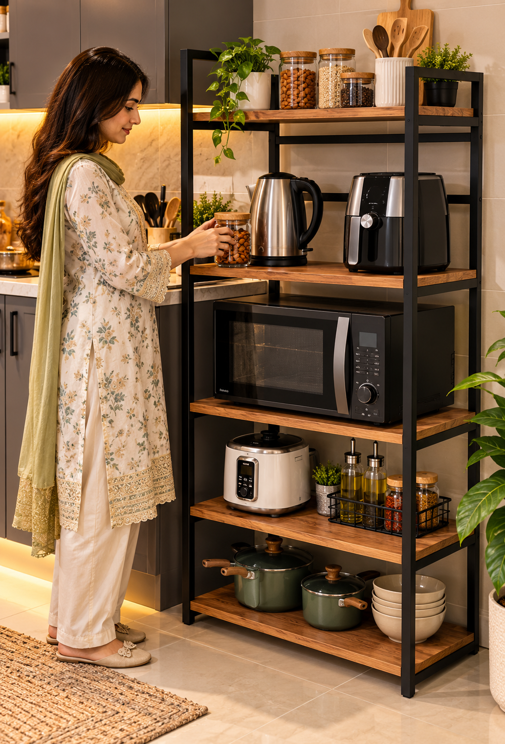 Non-punching Kitchen Shelves Rack