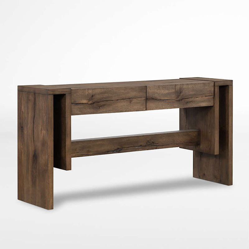Cleavo Rectangular Living Lounge Storage Hallway Console Table (Solid Wood)
