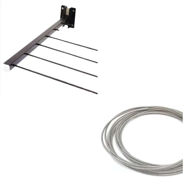 Espanio Cloth Drying Wall Mounted Rope Stand Rack