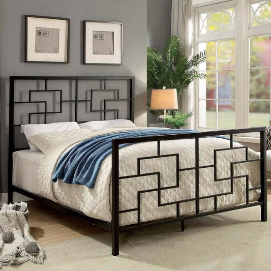 Zitaro All Metal Open-Frame Low Platform Bed
