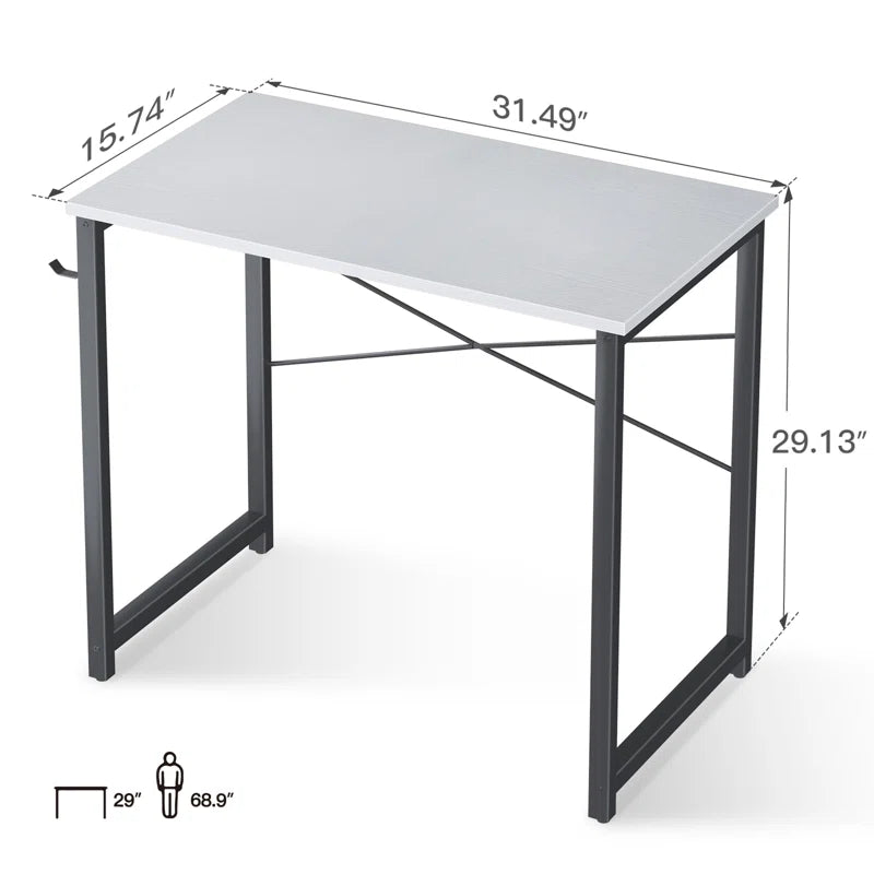 Djellona Metal Base Home Office Writing Working Desk