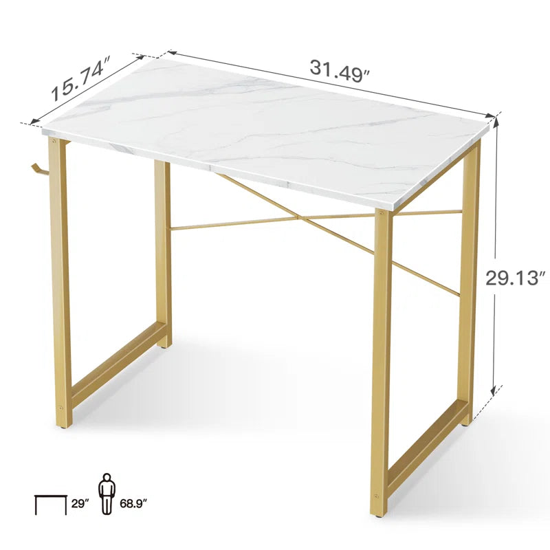 Djellona Metal Base Home Office Writing Working Desk
