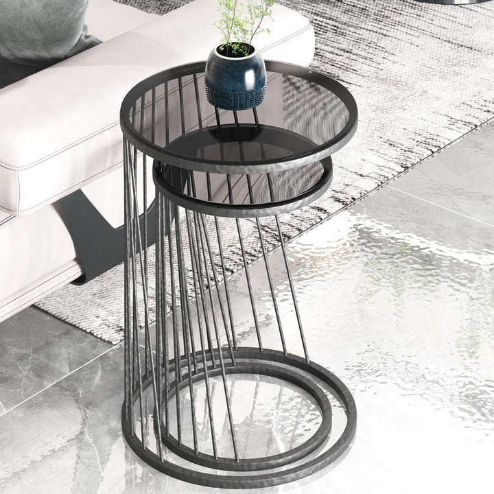 Drape Sin Living Lounge Side Center Nesting Tables (Set of 2)